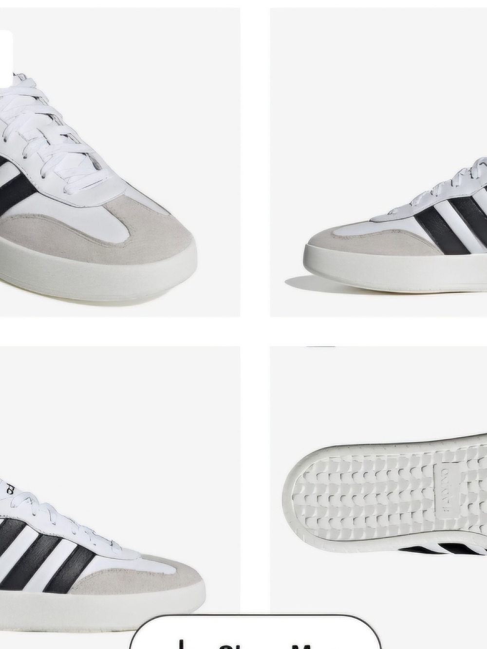 adidas Women’s White Black Gray Suede Leather Low-Top Sneakers